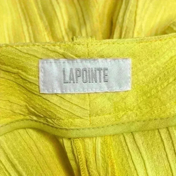 LaPointe Straight-leg Plisse Pant in Sunglow Yellow Size XSmall - Picture 10 of 16